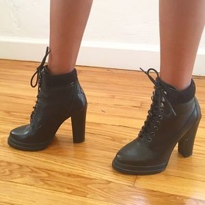BCBG Generation Lace-Up High Heel Booties
